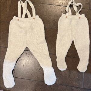 Zara Cream Knit Baby Overalls